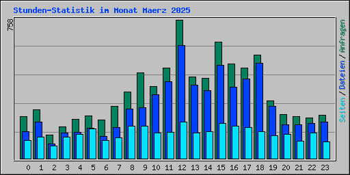 Stunden-Statistik im Monat Maerz 2025